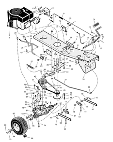 Motion Drive Diagram and Parts List for 309001X18A  Briggs and Stratton Lawn Tractor